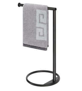 ราวแขวนผ้าขนหนูแบบตั้งพื้นทรงกลม สีดำสไตล์โมเดิร์น  แบบแท่งเดี่ยว  สำหรับจัดระเบียบห้องน้ำ  โครงสร้างกะทัดรัด - Product Image 1