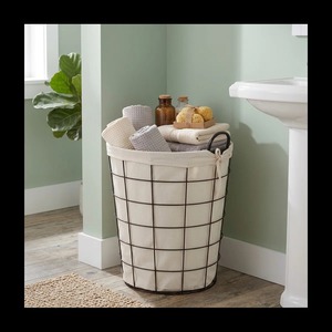 Oval Metal Wire Storage <b>Basket</b> with Handle for Laundry Storage Rustic Style - Product Image 5