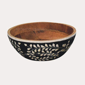 Bol en bois de manguier à la main vaisselle de cuisine écologique bol au design japonais pour usage domestique - Product Image 4