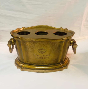 Cubo de Hielo para Champán Dorado Antiguo en Oferta, Enfriador de Vino de Aluminio con Tapa y Soporte para Múltiples Botellas, Enfriador de Vino Vintage para Bar y Fiestas - Product Image 4