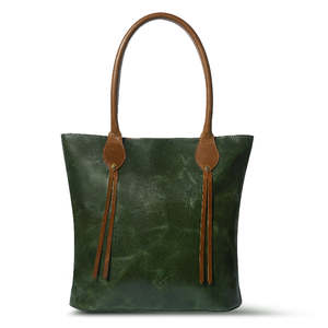Vintage Leather Blue Tote Bag Retro Shoulder Handbag Zipper Closure Large Capacity for Travel Shopping and laptop bag - Product Image 1
