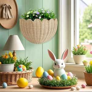 Panier mural en rotin au meilleur prix, décoration de Pâques, style vintage oriental, écologique et durable, fabriqué au Vietnam - Product Image 3