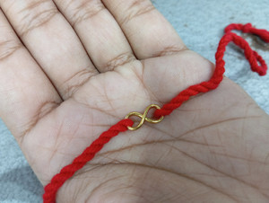 Rakhi de Plata de Ley 925 Chapado en Oro, Rakhi Minimalista Unisex de Plata de Ley para Rakshabandhan, Amor Eterno - Product Image 3