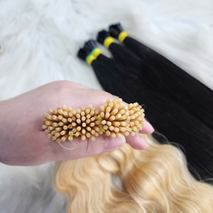 Extensiones de Cabello Natural Liso Virgen Vietnamita I-Tip 100% Humano Suave Sin Enredos Negro Doble Trama con Cinta Micro-Link - Product Image 1