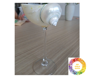 แก้วเปลือกหอยธรรมชาติ แก้วเปลือกหอยดีไซน์เก๋ แก้วทรงโกเบลต์ทำมือ สำหรับตกแต่งสไตล์ชายทะเล ใช้ในงานปาร์ตี้และงานแต่งงาน - Product Image 6