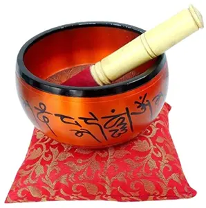 Único tibetano Singing Bowl personalizado logotipo impressão moderno elegante clássico cor vermelha bronze personalizado para Meditação