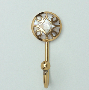 Gancho de latón con diseño floral para colgar en la puerta, gancho individual para batas y abrigos, soporte y colgador de pared - Product Image 2