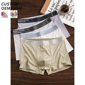 Calzoncillos Bóxer de Algodón Tejido para Hombre, Corte Medio, Cómodos para Uso Diario, Transpirables, Cintura Elástica, Logotipo Personalizado, Soporte OEM ODM - Product Image 1