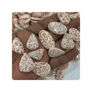 Pierre précieuse naturelle en thomsonite, cabochon en larimar rose, pierre polie pour bijoux, formes et tailles variées, 20-30 mm - Product Image 5