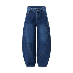 กางเกงยีนส์เดนิมทรงหลวมสำหรับผู้ชาย สไตล์ High Street แต่งลายปะติด ล้างสีแบบ Stone Washed ผลิตจากผ้าฝ้าย แฟชั่นทันสมัย รับผลิตตามแบบ OEM - Product Image 1