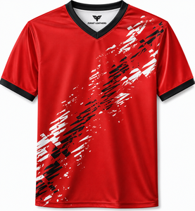 Maillot de football unisexe FURAT LEATHERS à col en V, blanc, orange, bleu, imprimé par sublimation, en polyester respirant, manches courtes, pour adulte - Product Image 3