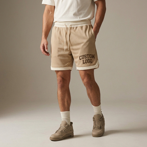 Shorts en maille respirante pour hommes, tricotés, sportifs, avec cordon de serrage, taille mi-haute, logo personnalisé, prix abordable, vente en gros, OEM personnalisé 2026 - Product Image 1