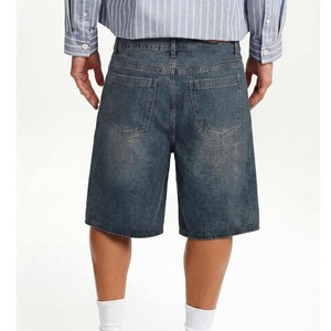 Nuevos Pantalones Cortos de Mezclilla para Hombre, Cintura Alta, Corte Recto, Lavado a la Piedra, Algodón, Casuales, Transpirables, para Verano, OEM ODM - Product Image 2