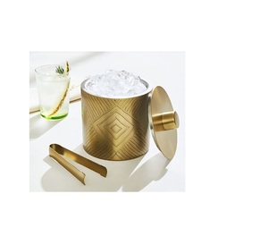 Decorative luxury brass ice bucket for <b>serving</b> drinks with elegant design sturdy construction and insulated body - Product Image 1