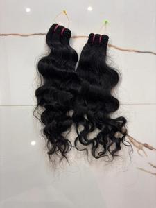 Mèches de cheveux humains naturels ondulés provenant de temples indiens |   Fournisseur d'extensions de cheveux Remy bruts non traités - Product Image 3