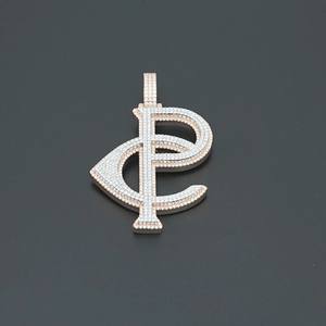 Collar con Colgante de Letra CP Personalizado de Lujo, con Incrustaciones de Moissanita, Plata de Ley 925, Joyería Hip Hop con Cadena Cubana para Hombre - Product Image 3