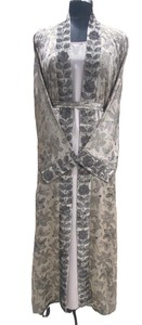 Robe Abaya à imprimé marbré floral pour femmes, manches longues, longueur au sol, style modeste, col châle, légère, pour usage quotidien, Coty burkha - Product Image 1