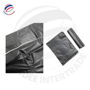 Bolsa de basura de HDPE negra desechable personalizable de la marca Eagle con cuerda de PP duradera y resistente OEM StarSeal para productos domésticos - Product Image 5