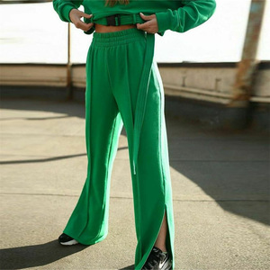 Bright Green Belted <b>Sweatsuit</b> <b>for</b> <b>Women</b> Two Piece Hooded Sweatshirt and Jogger Set Stylish Fleece Lounge Wear Winter Outfit - Product Image 3