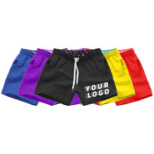 Pantalones Cortos Casuales Personalizados para Hombre, 100% Algodón, con Cordón y Cintura Elástica, para Playa, Gimnasio, Correr, Proveedor Mayorista OEM - Product Image 1