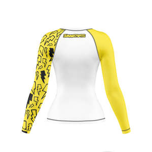 White and Black BJJ Professional Training Men Women Kingz Rash Guard Ranked Short <b>Sleeve</b> Rashguard - Product Image 3