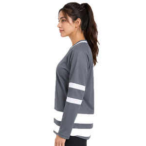Women Ice Hockey Jersey Digital Print Women's Full Sleeve Quick-Dry Ice Hockey Jerseys Women's V-Neck Ice Shirt - Product Image 3