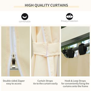 Gazebo da Giardino 10x13 con Tetto Ventilato e Telaio in Acciaio, Tenda da Esterno con Tende per Giardino, Prato e Terrazza - Product Image 4