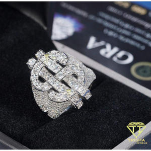 Anillo de lujo de plata de ley 925 con diamante cultivado en laboratorio y engaste brillante para minoristas y revendedores de joyería. - Product Image 2