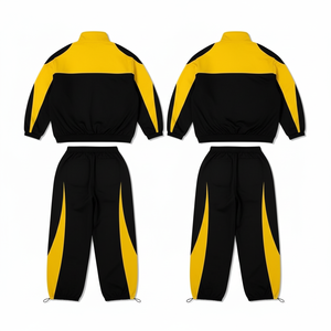 Custom 2026 Worldwide Logo <b>Windbreaker</b> Tracksuit Yellow <b>Black</b> Colorblock Sportswear Set Waterproof Nylon Streetwear Jogging Suit - Product Image 2