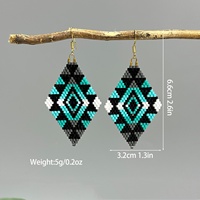 Pendientes Bohemios con Diseño de Rombo, Hechos a Mano, Joyería con Cuentas de Vidrio Importadas