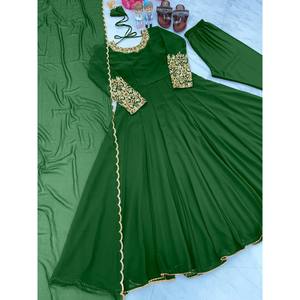 2XL Party Wear Anarkali Gown with Dupatta & Bottom for Special Occasions - Product Image 2
