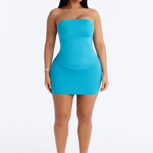 2026 Women's High Waist Solid Color <b>Mini</b> Skirt Tight Fit Sexy Style Spandex Polyester Knitted Straight Design All Seasons Wear - Product Image 3
