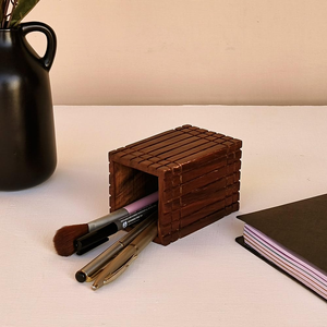 Natural <b>Solid</b> <b>Wood</b> Pen Holder Custom Decor Eco-Friendly Office <b>Desk</b> <b>Wood</b> Pencil Organizer Holder for Office Study Stationery - Product Image 4