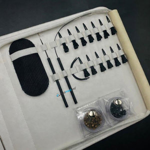 Kit d'outils professionnels durables pour extensions de cheveux noir mat, comprenant des micro-perles en acier inoxydable, des pinces crocodiles et des pinces. - Product Image 4