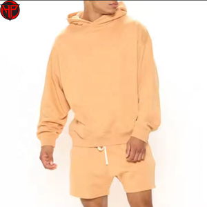 Conjunto de Sudadera con Capucha y Pantalones Cortos de Dos Piezas con Logotipo Personalizado a Bajo Precio, Conjunto Deportivo Holgado para Hombre y Mujer - Product Image 2