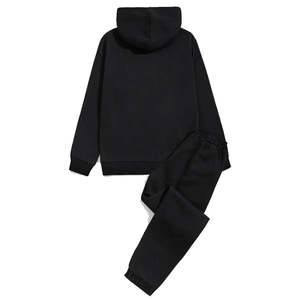 Conjunto Deportivo para Hombre, Sudadera con Capucha y Pantalones Jogger, Color Negro Sólido, Estilo Hockey, Ligero y Transpirable - Product Image 2