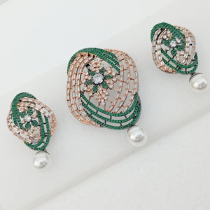 Conjunto de Collar y Pendientes de Latón Chapado en Oro con Piedras Preciosas, Joyería de Moda para Mujer, Certificado IGI, Regalo Ideal para Cóctel - Product Image 3