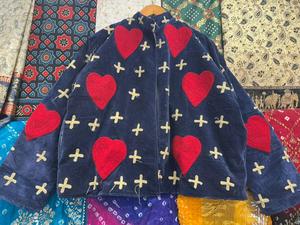 เสื้อแจ็คเก็ตกำมะหยี่ปักลายซูซานี Hear Plus, เสื้อโค้ทสั้นสไตล์โบโฮ, เสื้อโค้ทลายหัวใจโบโฮ, ของขวัญวันวาเลนไทน์ - Product Image 6