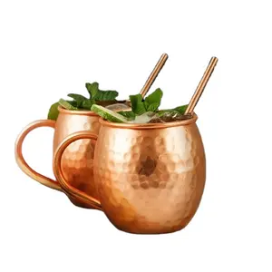 Hammered Copper Beer Cocktail Party Cups Metal Stainless Steel Copper Moscow Mule Mugs for hot piece