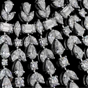 Collier pendentif en diamant de laboratoire or blanc 55 carats multi-tailles couleur D-E clarté VVS-VS pour mariage, fiançailles, soirée, tendance - Product Image 3