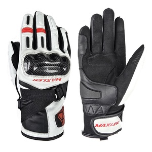 New Men's Short Carbon Fiber Motorcycle Auto Racing <b>Gloves</b> Printed White Black Leather Mesh for Winter Customizable Team Name - Product Image 1