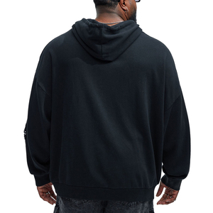 Sudadera con capucha extragrande personalizada, desgastada y con efecto pulverizado, de felpa gruesa de 400 GSM, 100% algodón, con bolsillo canguro, para ropa urbana. - Product Image 2