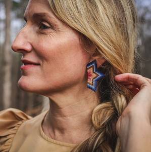 Star Shaped Seed <b>Bead</b> Statement Earrings Colorful Geometric Bohemian Handmade Lightweight Fashion Jewelry Gift For Women - Product Image 6