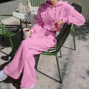 Ensemble survêtement femme OEM personnalisé à manches longues et coupe courte, survêtement de jogging sur mesure 2026 - Product Image 3