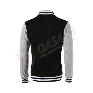 Slimmed-Fit Custom Blanked Broderie-Logo High-Street Hip-Hop À Manches Longues Solide-Couleur Baseball Casual Varsity Vestes Manteaux - Product Image 3