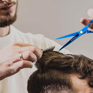 Tijeras de adelgazamiento de salón, tijeras rectas, herramientas, tijeras de corte de pelo, juegos de acero inoxidable, peluquería, instrumentos de belleza azules - Product Image 2
