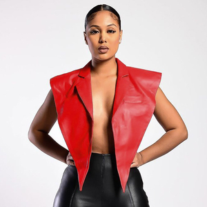 Veste d'hiver bordeaux pour femme 2026, en PU à séchage rapide, cuir pleine fleur de haute qualité, rembourrage 100 % polyester – Meilleures ventes - Product Image 2