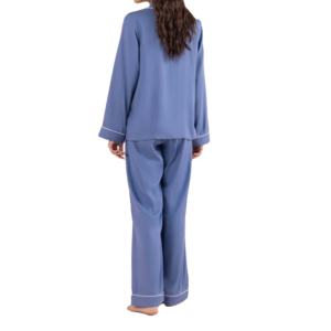 Conjunto de Pijama de Dos Piezas de Satén Personalizado para Mujer, Manga Larga, Ropa de Dormir para Primavera y Verano - Product Image 4