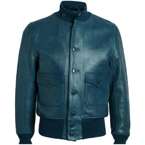 Chaqueta Bomber Marrón Personalizada para Hombre, Chaqueta de Cuero Bomber Casual con Botones, Estilo Vintage, de Buena Calidad y a la Moda - Product Image 1