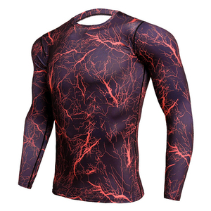 Mens Full Sleeve Rash Guard Black Blue Geometric Print Quick Dry Polyester Long Sleeve <b>Swim</b> <b>Shirt</b> Athletic Sports Training - Product Image 6